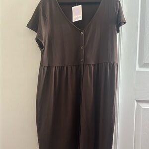 LuLaRoe Brown Button-Front Dress